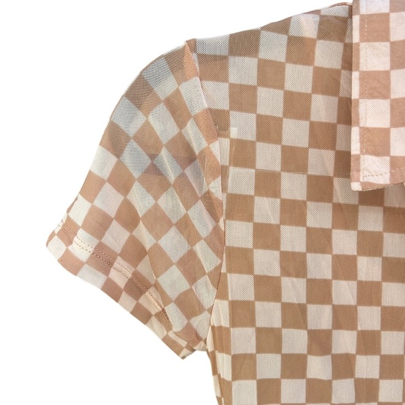 Checkered Tan Dress - Picture 2 of 4